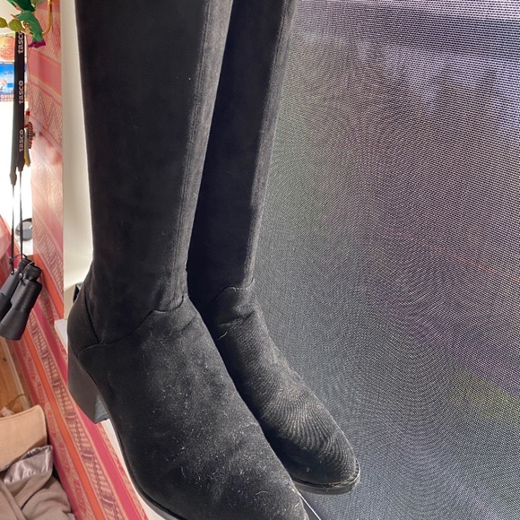 Steve Madden Gabbie Thigh High Over-Knee Boots Black Microsuede 8.5 - Picture 1 of 12
